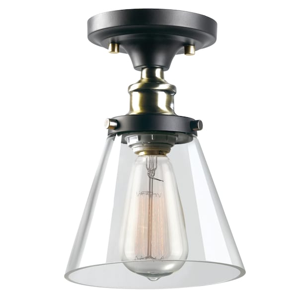 Globe Globe Electric Jackson 9.36 in. H X 6.5 in. W X 6.5 in. L Antique Brass Bronze Ceiling Fixture 65380 - main